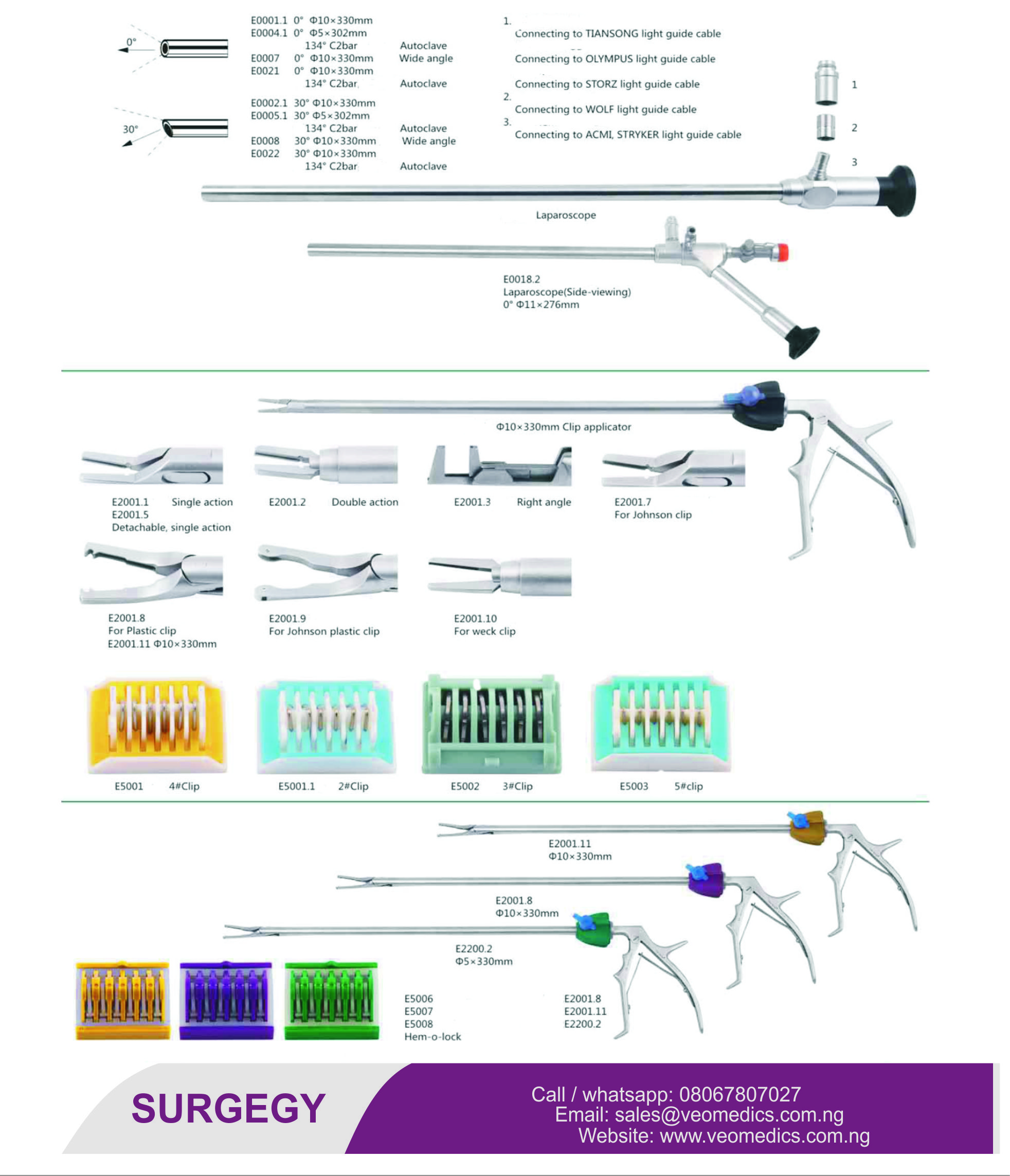 LAPAROSCOPY INSTRUMENTS SET